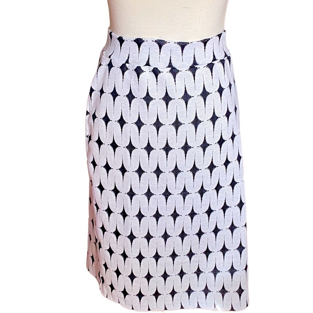 RENEE C. Geometric “Lena” Dark Gray & Off White Skirt